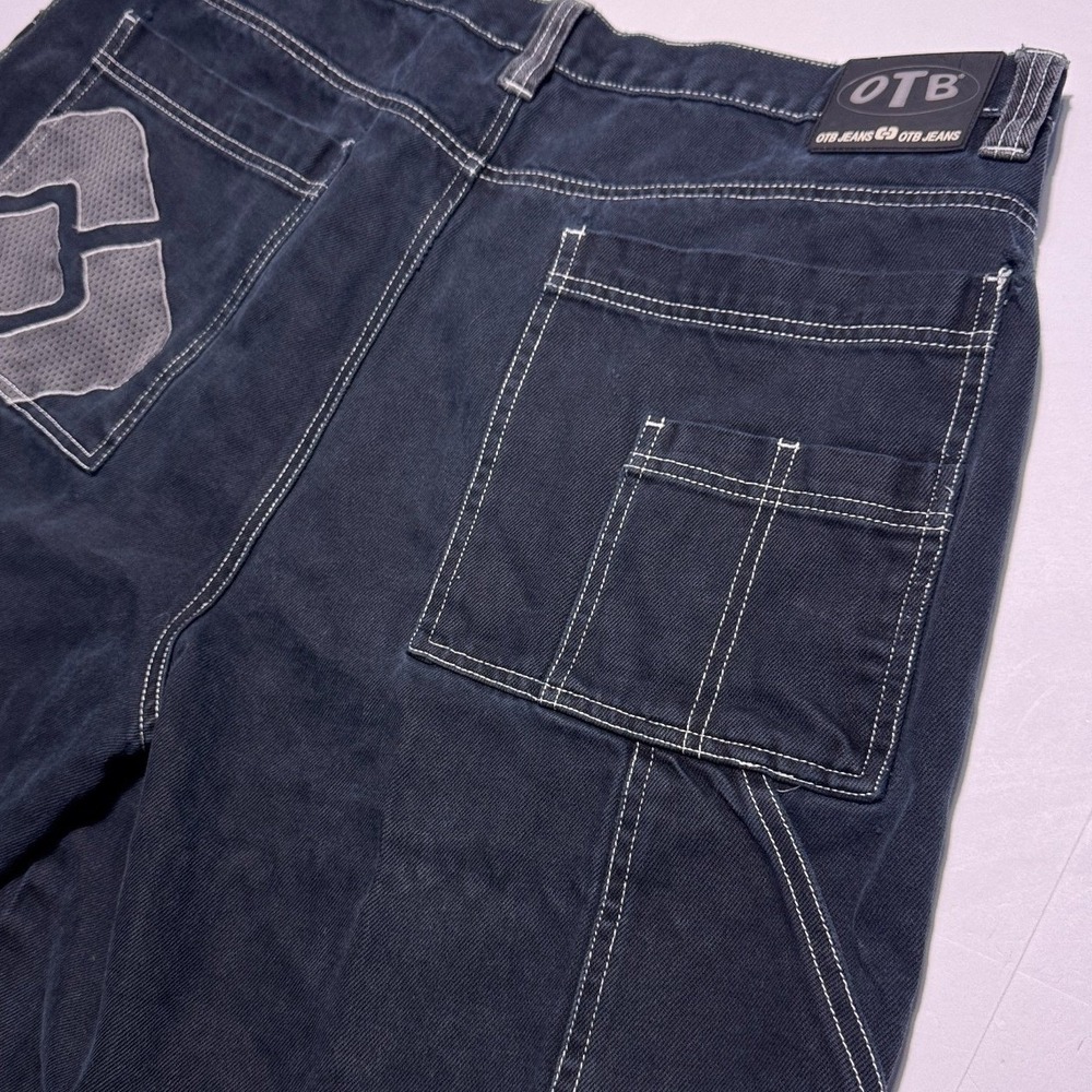 Vintage OTB Denim Jean Shorts Mens 36 Baggy Fit Jorts Black Skate Y2K 90s‎ - Picture 4 of 8
